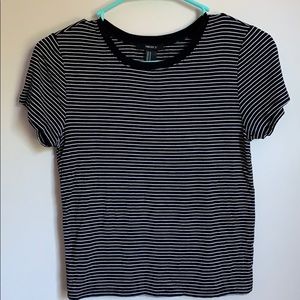 Forever 21 Striped Cropped T-Shirt
